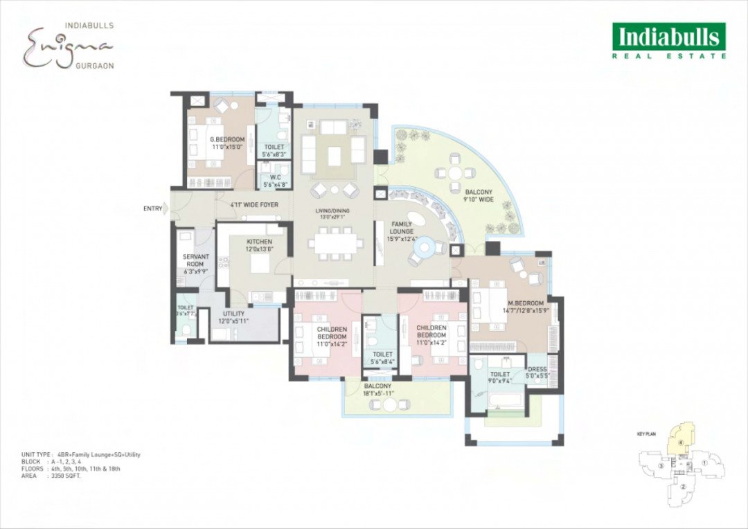  4 BHK for sale in Indiabulls Enigma Sector-110,Gurgaon