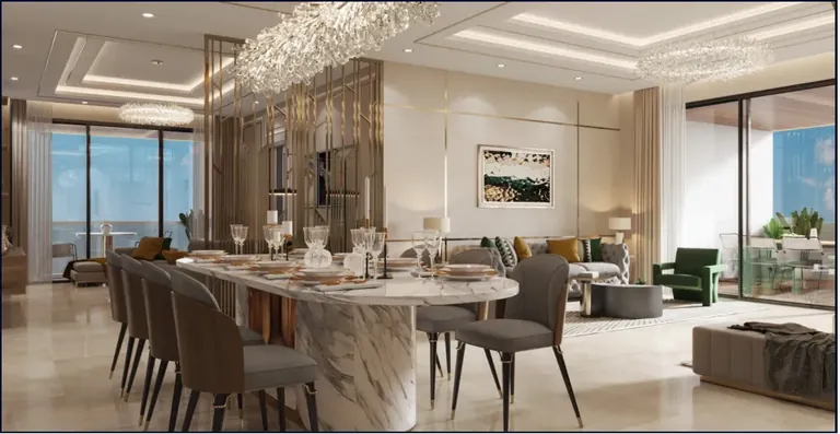 4S The Aurrum dining and living room, sample interior, artist's impression
