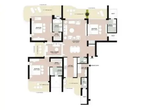4S The Aurrum 3 BHK floor plan, 2,624 sq ft