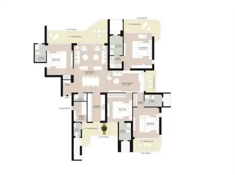 4S The Aurrum 4 BHK floor plan, 3,257 sq ft