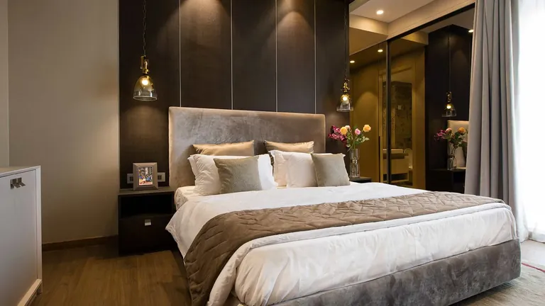 Adani M2K Oyster Grande furnished apartment bedroom, photo