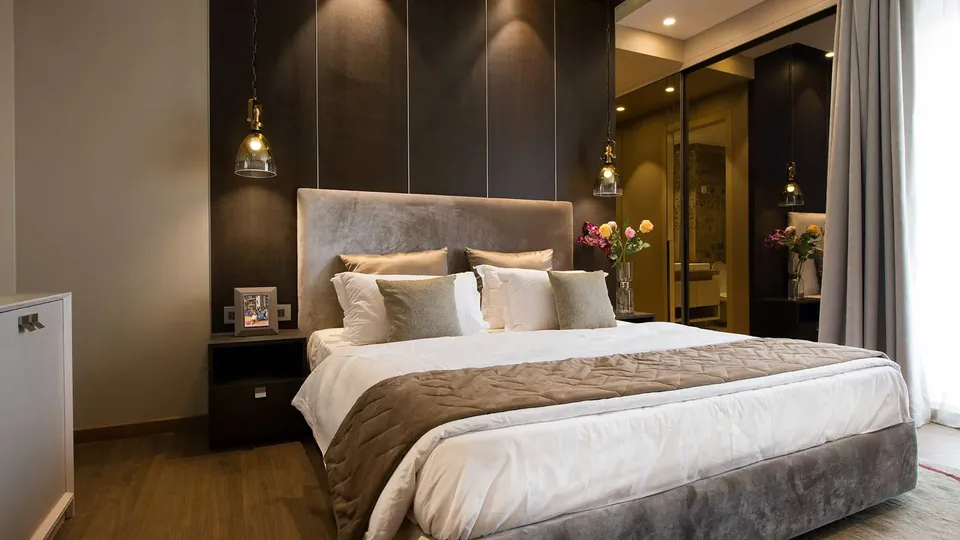 Adani M2K Oyster Grande furnished apartment bedroom, photo