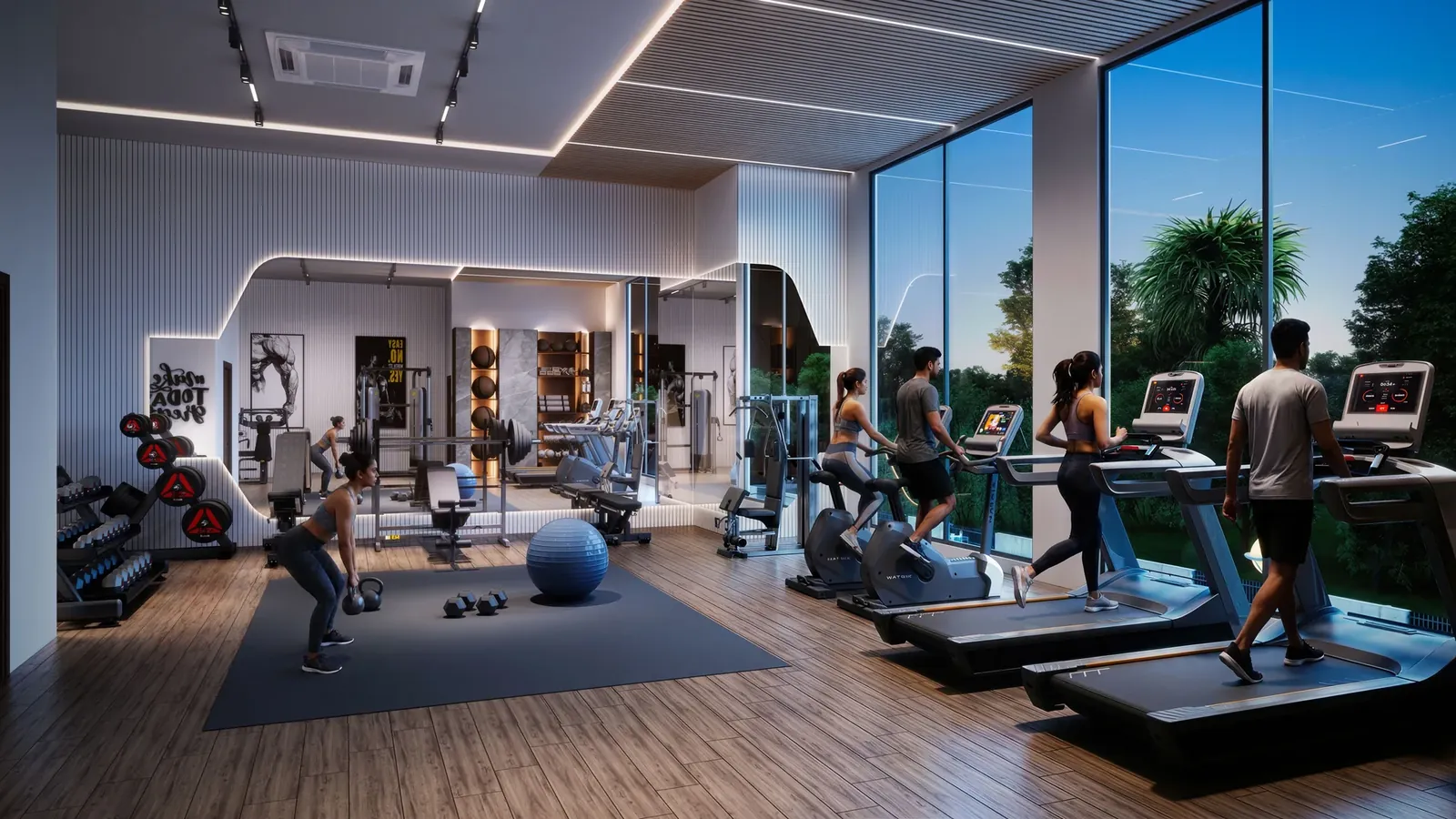 Advik by ROF fitness centre with treadmills, artist's impression