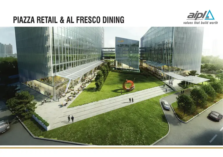 AIPL Autograph central lawn plaza between the towers, artist's impression