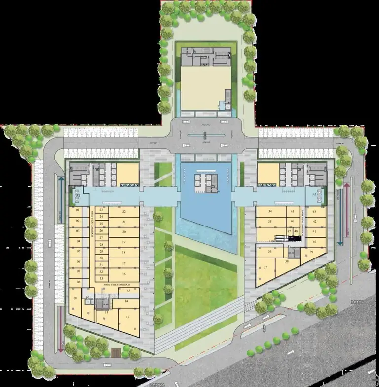 AIPL Autograph master plan with the three towers, plaza and basements