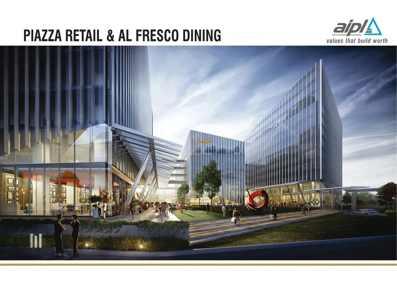 AIPL Autograph piazza retail and al fresco dining at the foot of the towers, artist's impression