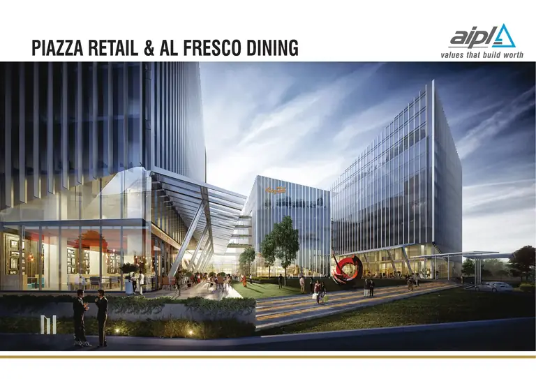 AIPL Autograph piazza retail and al fresco dining at the foot of the towers, artist's impression