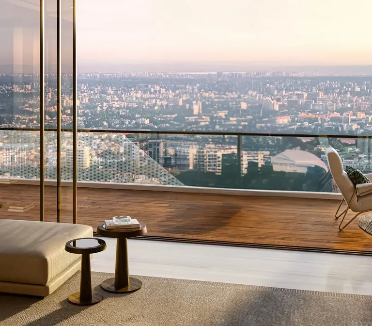 AIPL Riviera apartment wrap-around deck with high-rise city view, artist's impression