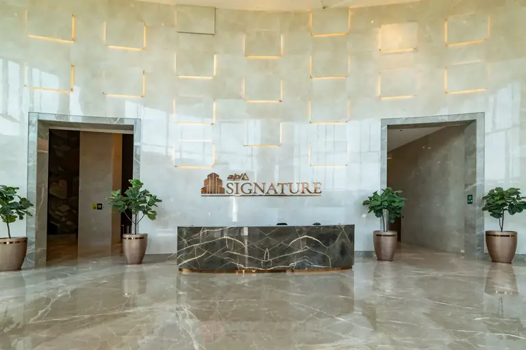 AIPL Signature entrance lobby with the reception