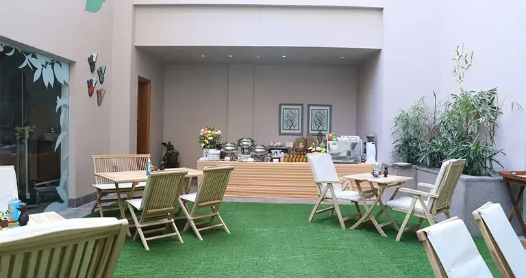 AIPL Zen Residences actual photo of the clubhouse terrace dining area
