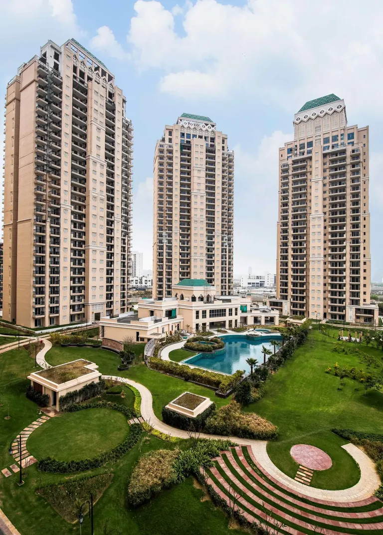 ATS Tourmaline circular central garden, terraced lawns and pool among the towers, photo