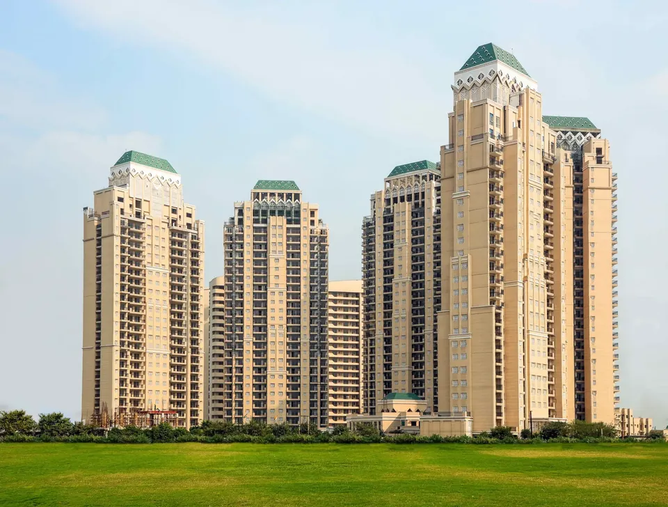 ATS Tourmaline completed Art Deco towers with green crowns, photo