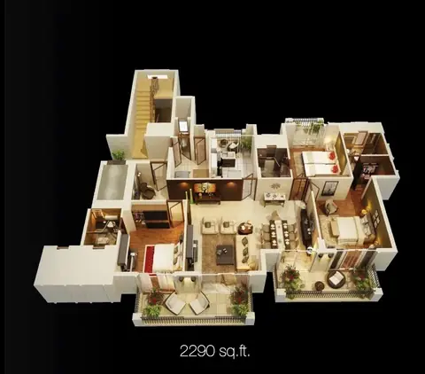 ATS Triumph 3 BHK+1 floor plan, 2,290 sq ft super area