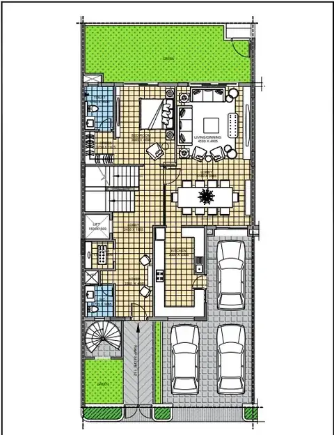ATS Triumph 5 BHK villa ground floor plan, part of the 6,570 sq ft villa