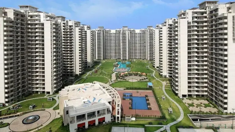 Bestech Park View Spa Next towers, clubhouse and swimming pool seen from above
