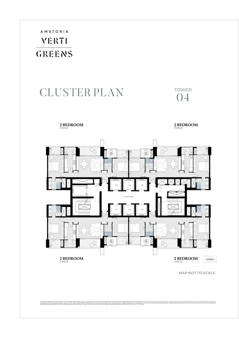 BPTP Amstoria Verti Greens typical floor cluster plan of tower 4