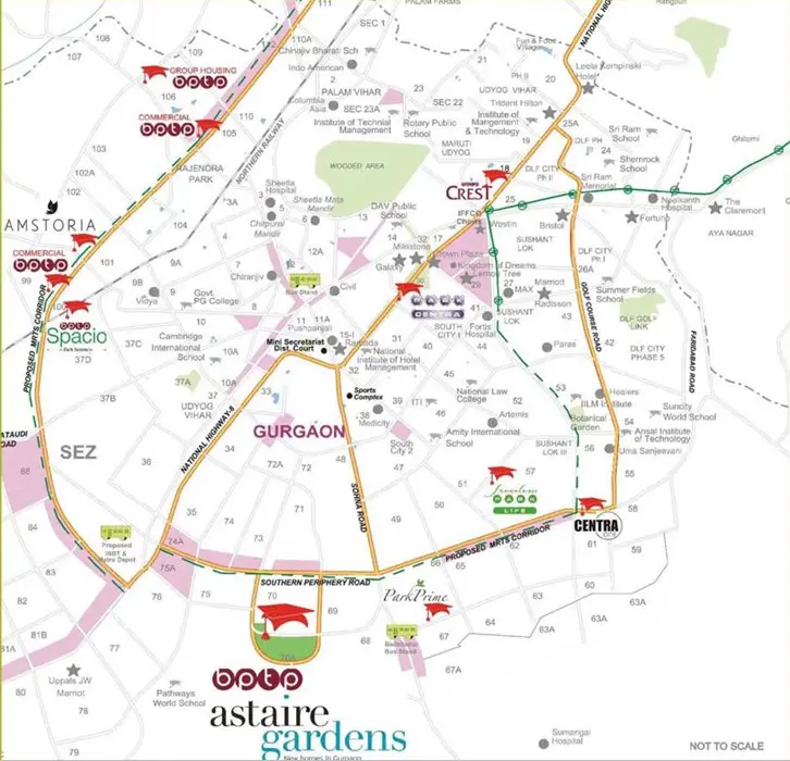 BPTP Astaire Garden location map