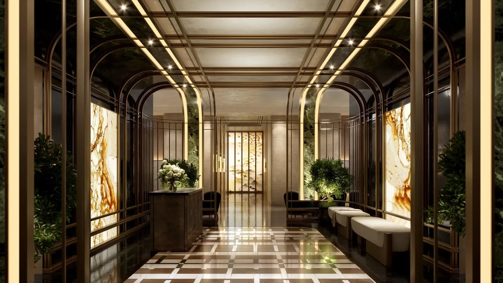 BPTP Downtown 66 marble tower lobby