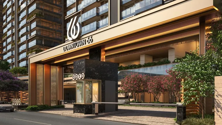 BPTP Downtown 66 tower entrance and arrival court