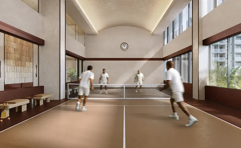 BPTP Gaia Residences at Amstoria indoor court for pickleball, badminton and squash, artist's impression