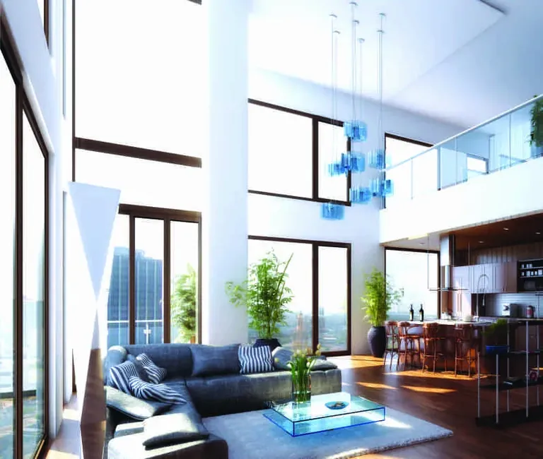 BPTP Mansions Park Prime double-height living room with a mezzanine, artist's impression