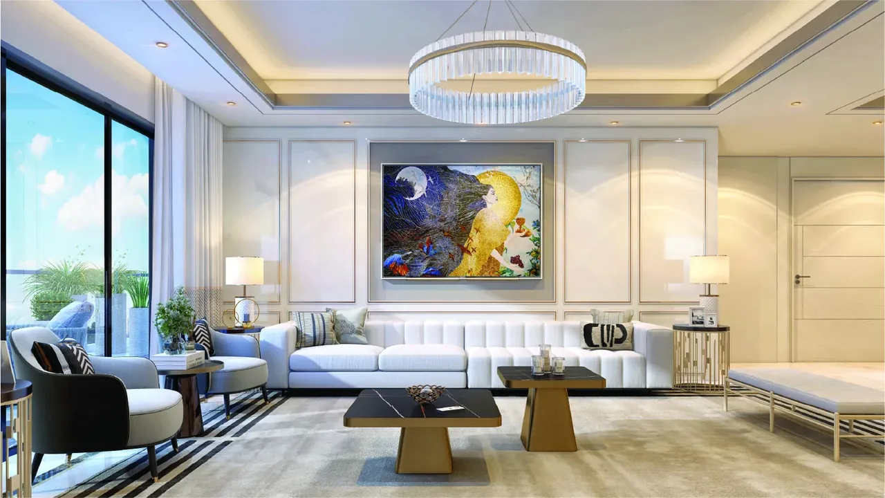 Central Park Delphine 4 bed residence living room, artist's impression