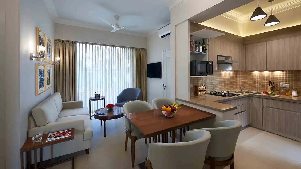 Central Park Flamingo Floors open living, dining and kitchen in a sample floor
