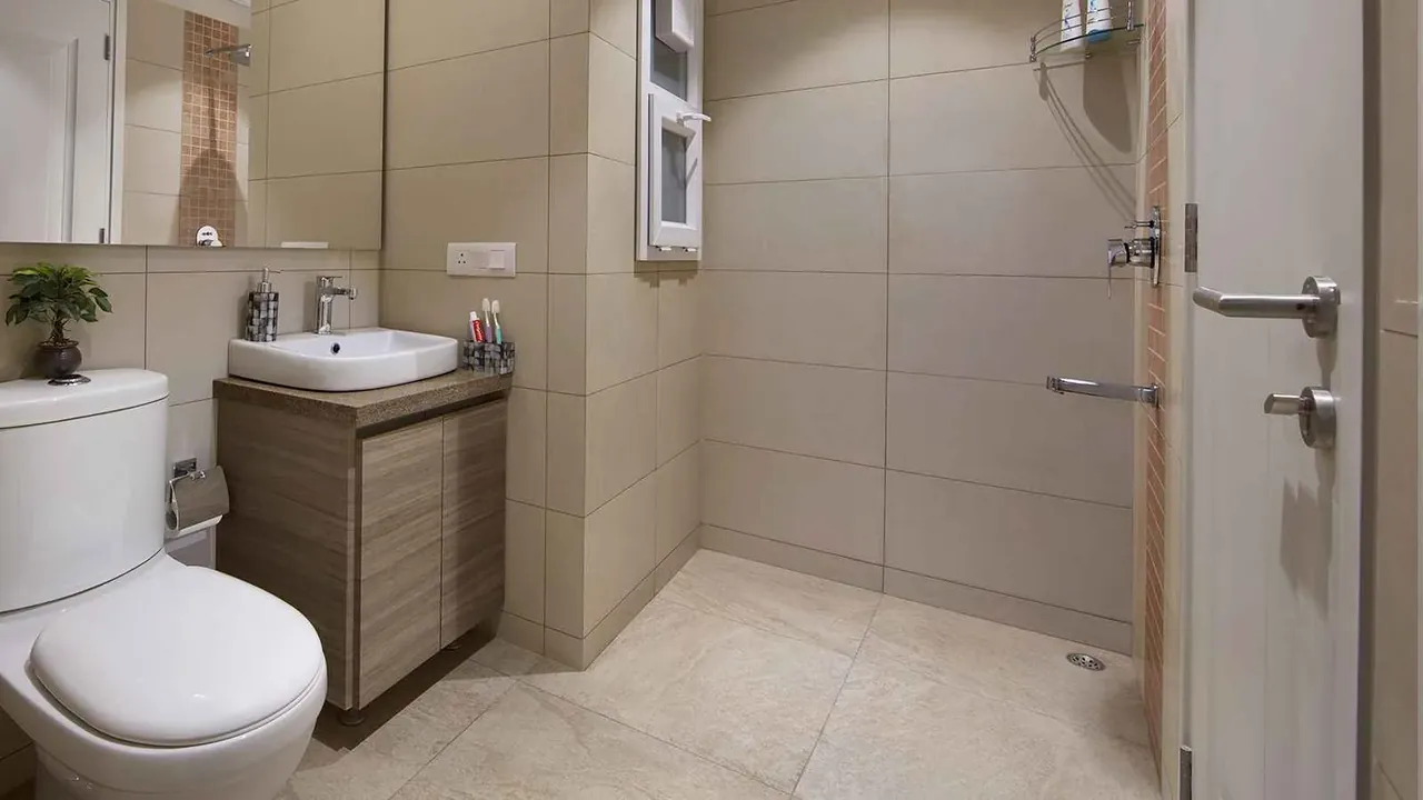 Central Park Flamingo Floors bathroom with a glass shower