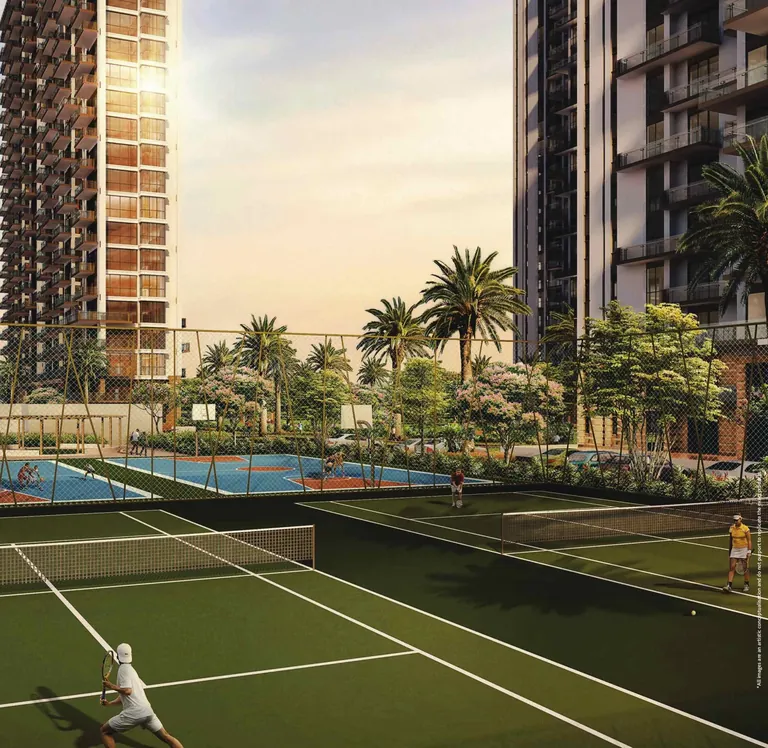 Conscient Heritage Max tennis and basketball courts beside the towers, artist's impression