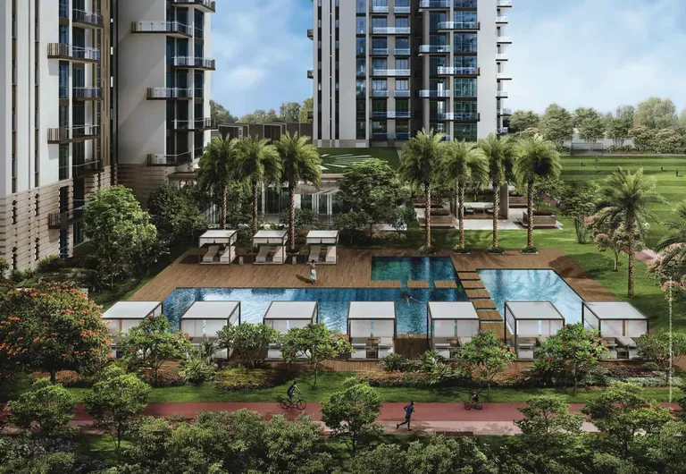 Conscient Heritage Max pool deck with cabanas and palm garden, artist's impression