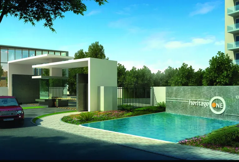 Conscient Heritage One entrance pavilion and pool, artist's impression