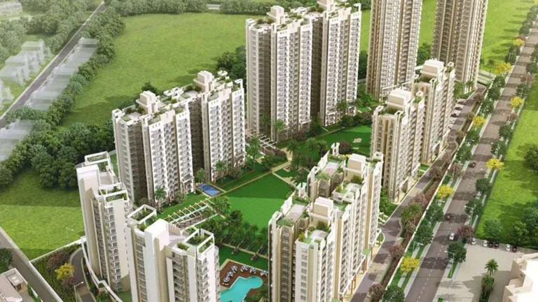 Conscient Heritage One towers and gardens, aerial view