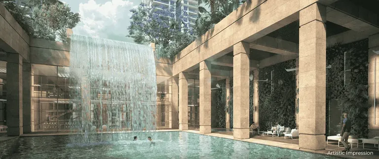 Conscient Hines Elevate waterfall and pool, artist's impression