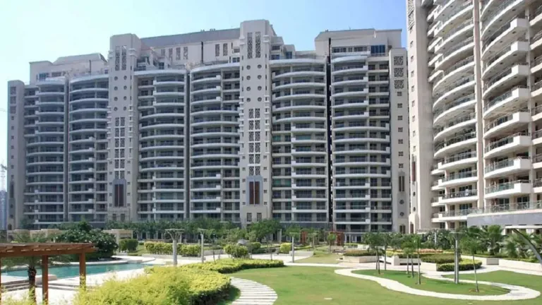 DLF The Aralias towers and landscaped pool garden