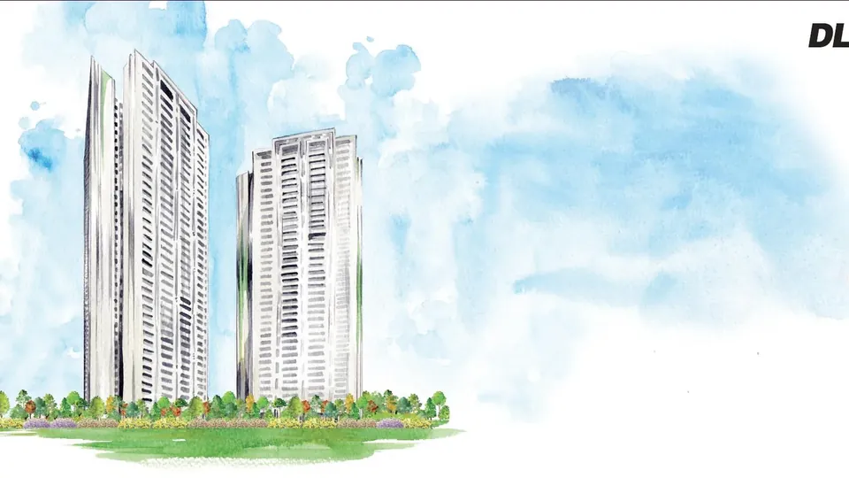 DLF The Arbour towers, illustration of the five-tower plan at DLF Sixtythree