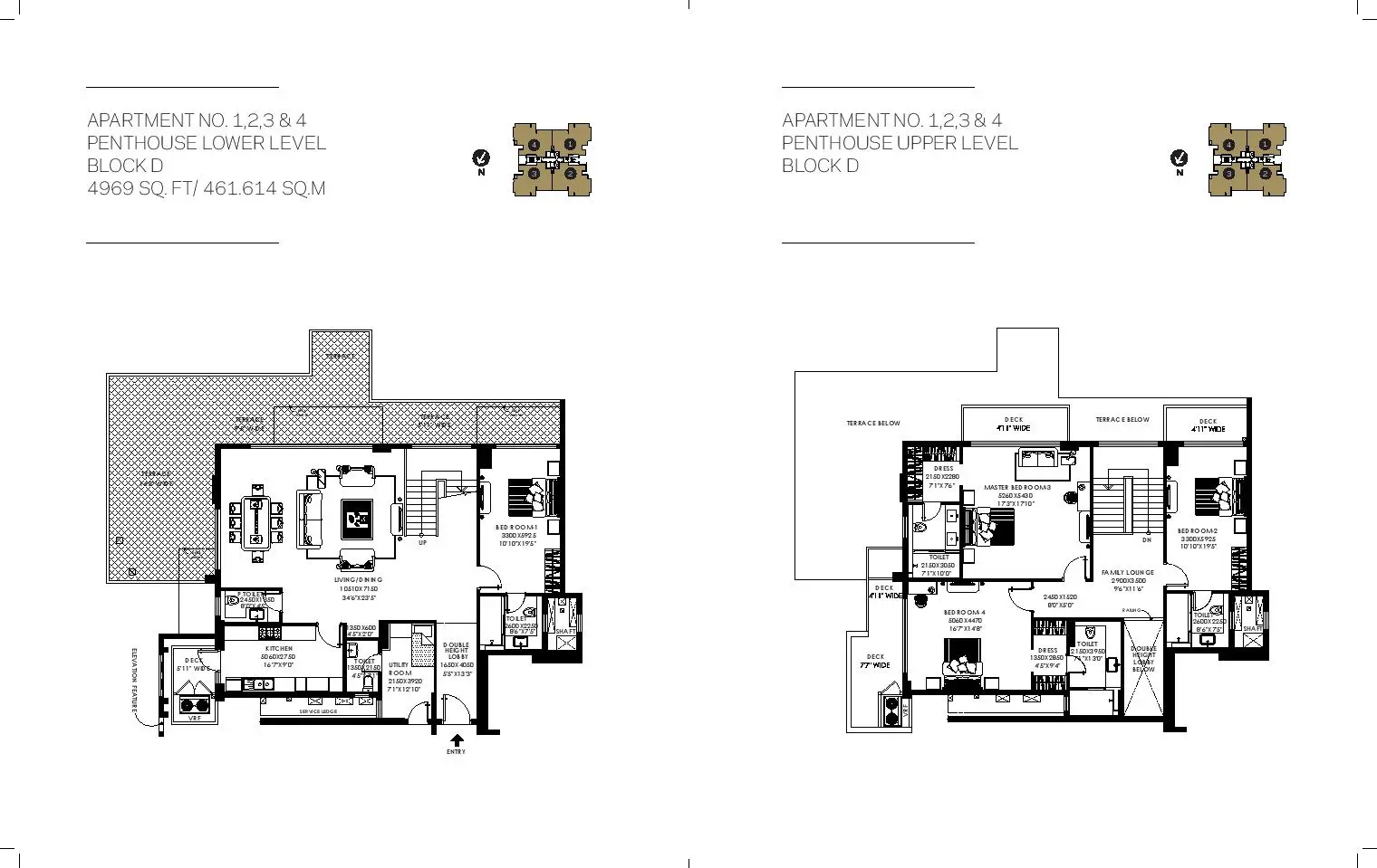 DLF The Crest penthouse plan 1