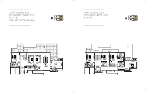 DLF The Crest 5 BHK penthouse floor plan, 6137 sq ft super area