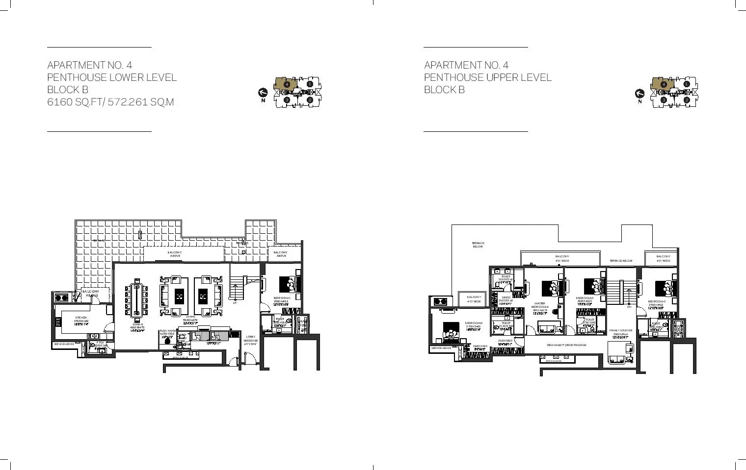 DLF The Crest penthouse plan 1