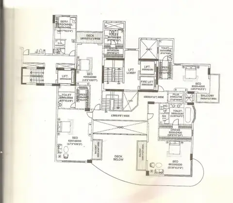 DLF The Magnolias 5 BHK duplex penthouse upper level, 9800 sq ft