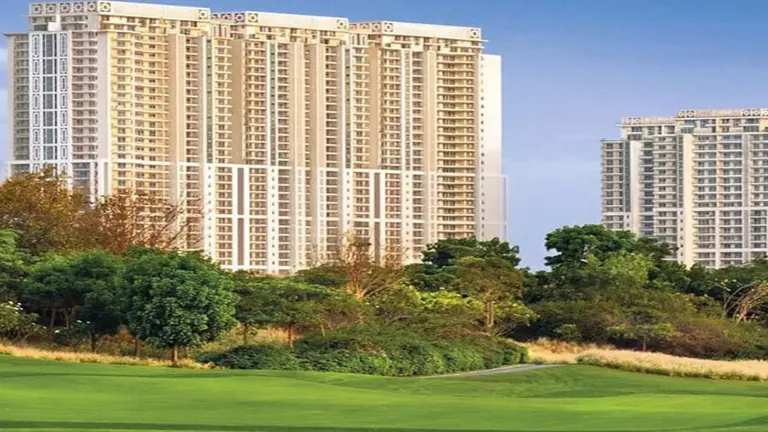 DLF The Summit tower beside the golf course greens