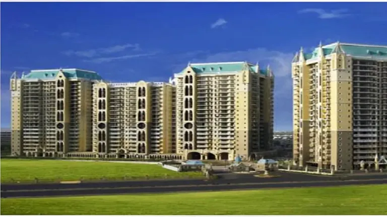 DLF Westend Heights towers across the lawn