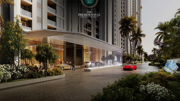 Elan The Presidential grand drop-off with water curtain, Sector 106 Dwarka Expressway