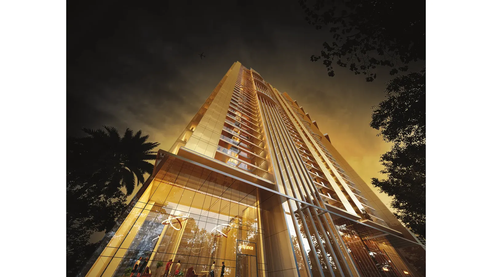 Elan The Statement tower frontage and elevated entrance plinth