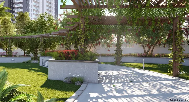 Emaar Digihomes landscaped gardens and pergola walk, artist's impression