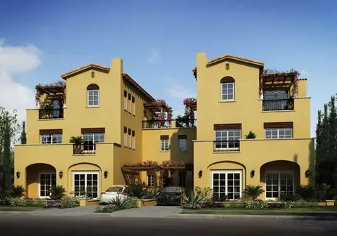 Emaar Emerald Hills pair of villas seen from the street, artist's impression