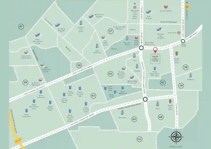 Emaar India Business Centre Sector 65 Gurgaon location map
