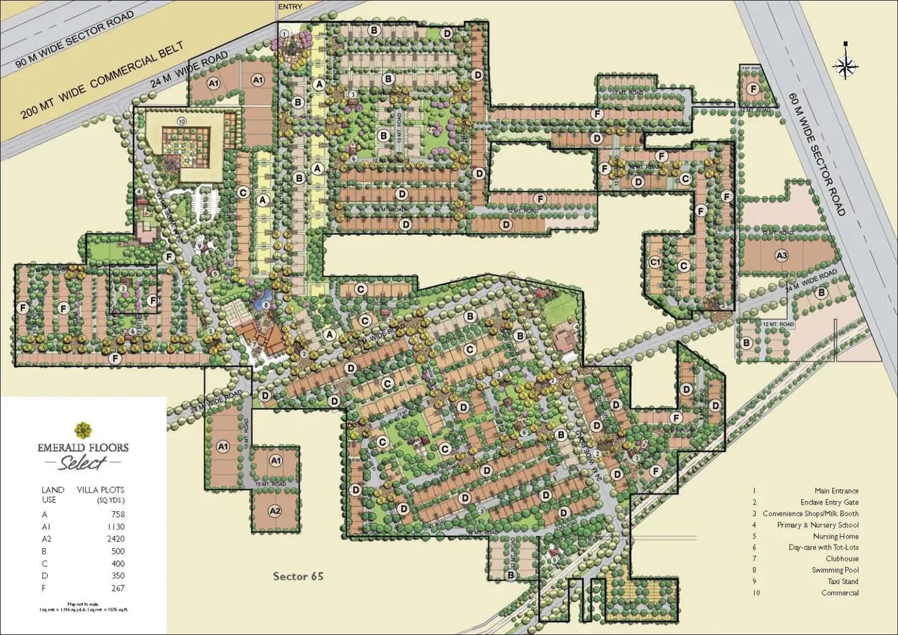 Emaar MGF Emerald Floors master plan within the Emerald Hills township, Sector 65 Gurgaon