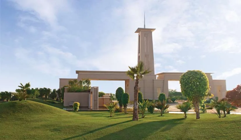 Emerald Hills entrance gate and clock tower on the way into Emaar MGF Emerald Floors, Sector 65