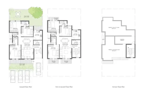 Emaar MGF Emerald Floors 3 BHK builder floor floor plan, 1,380 sq ft