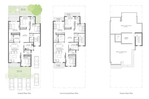 Emaar MGF Emerald Floors 4 BHK builder floor floor plan, 1,750 sq ft